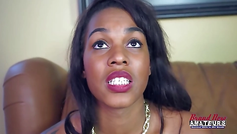 Sexy young chick gets banged by a huge cock