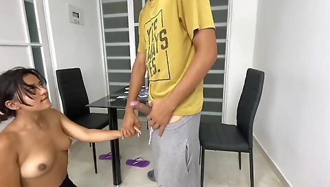 Hot brunette babe in an intense pussy play